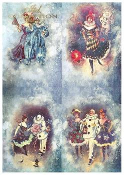 ITD Collection A4 Paper Pack Carnival Pierrot in Love