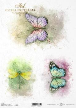 ITD Collection A4 Rice Paper Colorful Butterflies R1606