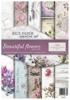 ITD Collection A4 Rice Paper Creative Set Beautiful Flowers