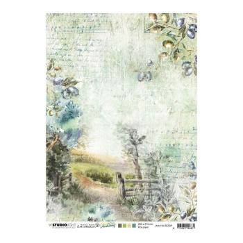 Jenine's Mindful Art A4 Rice Paper Country Road #09