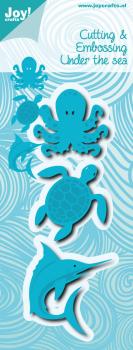 Joy!Crafts Cutting & Embossing stencil - Octopus, Turtle, Shark