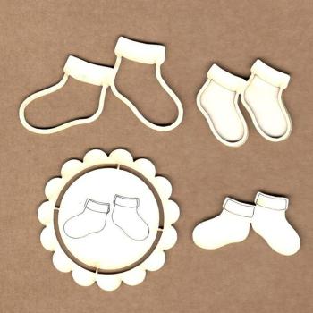 KORA Projects Chipboard Baby Socks #2068
