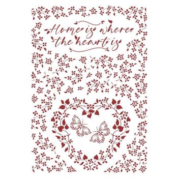 Stamperia Stencil  Provence Home is where the heart is KSG490