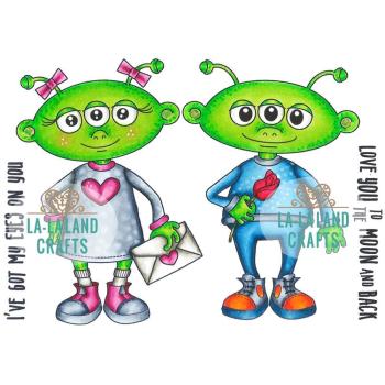 La-La Land Cling Stamps Love Aliens