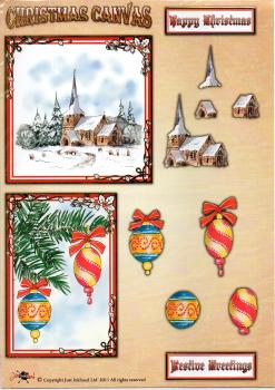 La Pashe 3D Card Set Christmas Canvas Church