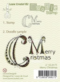 Leane Creatief Doodle Stamp Merry Christmas