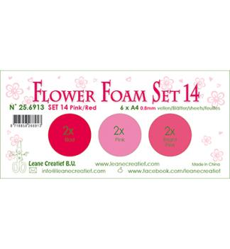 Leane Creatief Flower Foam Pink Red Set 14