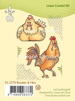 Leane Creatief Stamp Rooster & Hen