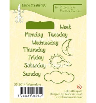 Leane Creatief Stamp Week/Days English Text