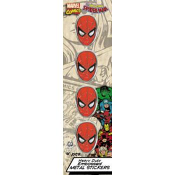 Licensed  Embossed Metal Stickers Spiderman Mask