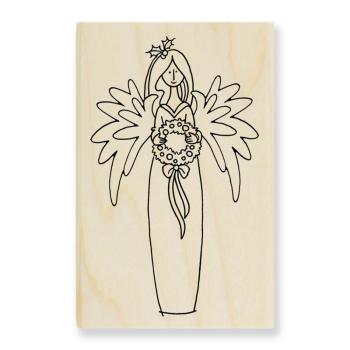 Wood Stamp - Stampendous Wreath Angel