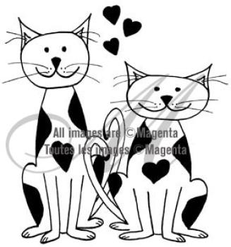 Magenta Cling Stamp Purrfect Pair Of Cats