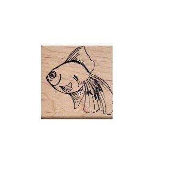 Magenta Wood Stamp Japanese Gold Fish