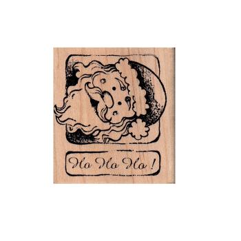 Magenta Wood Stamp Santa Claus