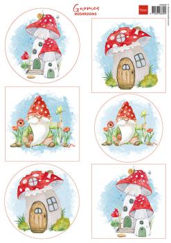 Marianne Design A4 Sheet Gnomes Mushrooms VK9598
