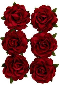 Mulberry Flowers Jubilee Roses 3 cm Red