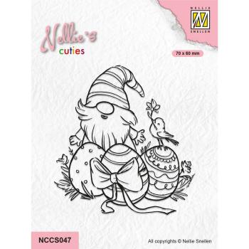 NCCS047 Nellie Snellen Clear Stamp Easter Gnom with Little Birdy