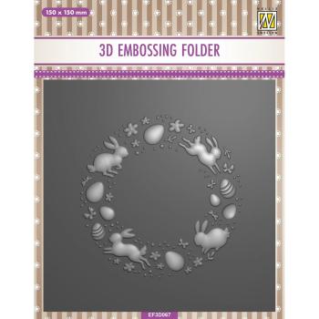 Nellie Snellen 3D Embossing Folder Easter Wreath #067