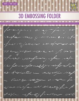 Nellie Snellen 3D Embossing Folder Writing #029