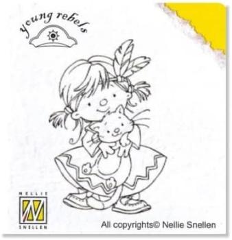 Nellie Snellen Young Rebels Clear Stamp Indian Kitten