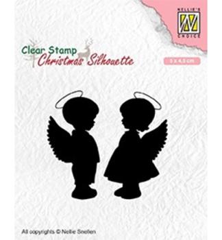 Nellie Snellen Clear Stamp Angel Girl and Boy #CSIL008