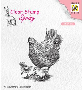 Nellie Snellen Clear Stamp Mother Hen with her Chicks #15