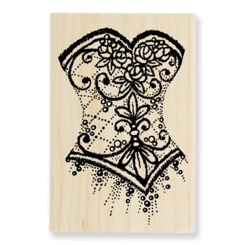Stampendous Wooden Stamp Beaded Bodice P091
