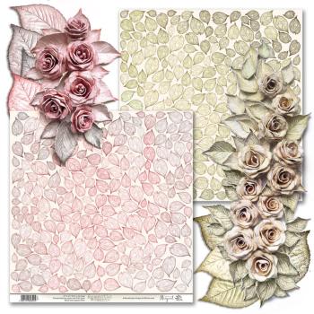 Paper Design Margaret 12x12 Paper SET Roses & Leaves