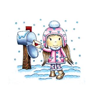 Paper Nest Dolls Rubber Stamp Winter Mail Avery