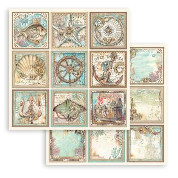 SBB958 Stamperia 12x12 Paper 3-er Set Songs of the Sea Tags