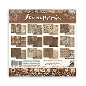 SBBS94 Stamperia Coffee and Chocolate Backgrounds 8x8 Paper Pad