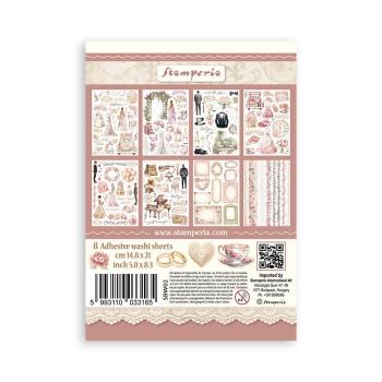 SBW02 Stamperia Romance Forever A5 Washi Pad (8pcs)