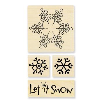 Stampendous Wood Stamp SET Open Snowflake SW050