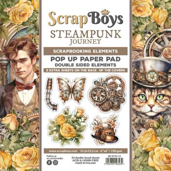 ScrapBoys Steampunk Journey 6x6 Inch Pop Up Paper Pad