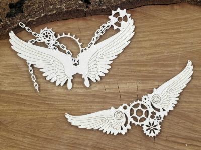 Scrapiniec Chipboard Small Chained Wings #4759