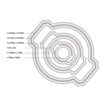 Sizzix Framelits Die Set 6PK Stitched Circles & Labels