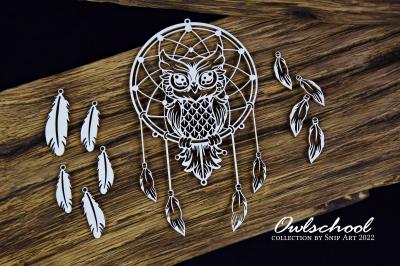 SnipArt Chipboard Dreamcatcher with Owl #25182