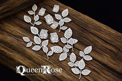 SnipArt Chipboard Rose Buds and Leaves #24915