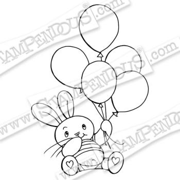 Stampendous Fran's Cling Stamp Balloon Bunny