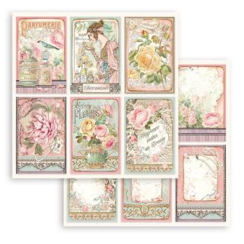 Stamperia 12x12 Paper Set Rose Parfum Cards #SBB907
