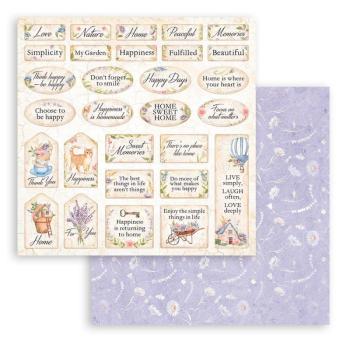 Stamperia 12x12 Paper Set Welcome Home Labels SBB916