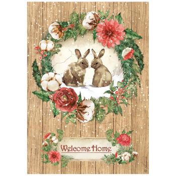 winter wreath with bunnies