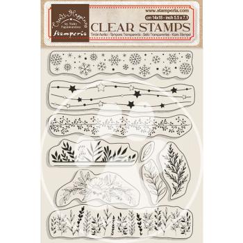 Stamperia Clear Stamp Christmas Borders Leaves #WTK176