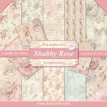 Stamperia 12x12 Paper Pad Shabby Rose  #SBBL12