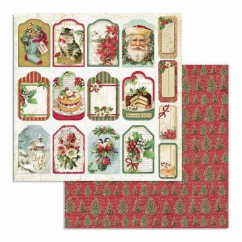 Stamperia 12x12 Paper Set Classic Christmas Tags #SBB706
