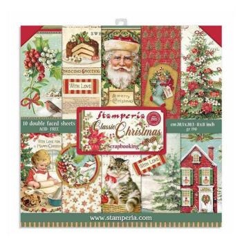 Stamperia 8x8 Paper Pad Classic Christmas #SBBS17