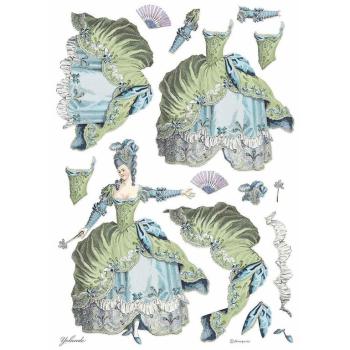 Stamperia A3 Rice Paper Princess Lady Green #3073