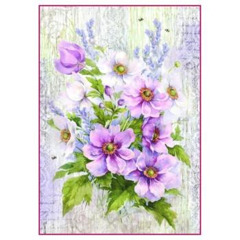 Stamperia A4 Rice Paper Liliac Bouquet #4279