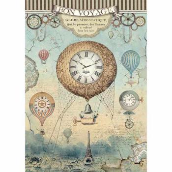 Stamperia A4 Rice Paper Voyages Fantastique Balloons #4370