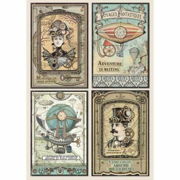 Stamperia A4 Rice Paper Voyages Fantastique Cards #4368